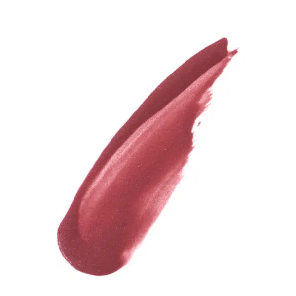 Une application de Rouge à lèvres Super Stay 24h Rouge à lèvres Merlot Muse 840 de Maybelline New York, 5 g sur fond blanc, mettant en valeur sa texture lisse et crémeuse avec une légère brillance.