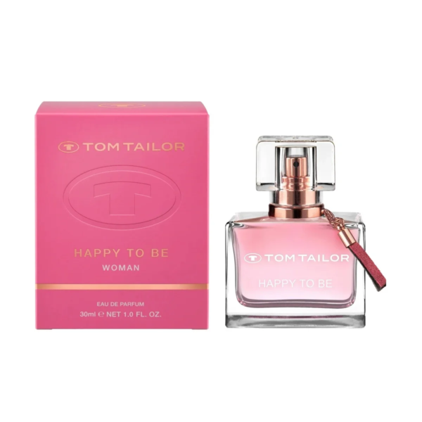 Coffret rose et flacon de Tom Tailor Eau de Parfum Happy To Be Woman, avec 30 ml imprimés sur l'emballage. dakar, Sénégal