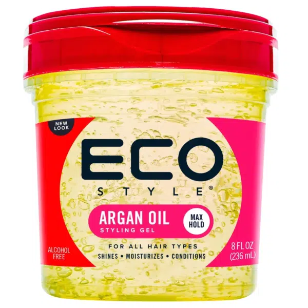 ECO Style Gel Capillaire Coiffant à l'huile d'Argan 236 ml fait briller, hydrate et revitalise. Ce gel coiffant convient à tous les types de cheveux.