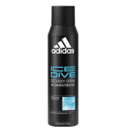 Déodorant Adidas Body Spray Ice Dive 48H noir avec texte bleu et blanc, disponible chez Univers Cosmetix à Dakar.