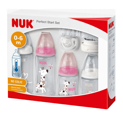 NUK Kit First Choice Plus Perfect Start PP avec Contrôle Température Age 0  à 6 mois/ 6 -18 mois (Rose/Blanc) Univers Cosmetix Dakar - Sénégal