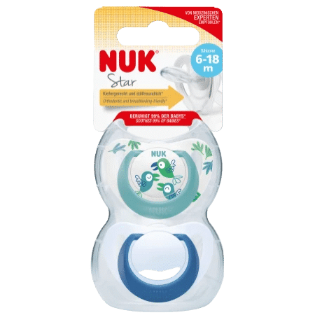 NUK Sucette en Silicone 6 à 18 mois - 2 pièces (Turquoise/Bleu) Univers  Cosmetix Dakar - Sénégal