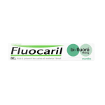 Un tube de Fluocaril Dentifrice Bi-Fluoré Menthe 145mg avec écrit "bi-fluoré 145mg menthe" sur la boîte, disponible chez Univers Cosmetix au Sénégal à un prix pas cher.