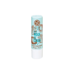 Un tube de Yves Rocher Baume à Lèvres Noix de Coco 4,8 g au design bleu clair et blanc.