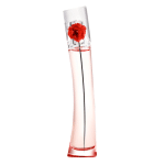 Un flacon de parfum transparent avec une base rouge, représentant une seule fleur rouge à l'intérieur, met en valeur une qualité impeccable et évoque l'esprit vibrant du Sénégal : Kenzo Flower de Kenzo L'Absolue Eau de Parfum pour femme 30 ml.