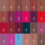 Une grille de Rouge à lèvres Smooth Whip de NYX Professional Makeup de différentes couleurs, présentée dans une palette de couleurs vibrantes et diversifiées, rappelant l'engagement d'Univers Cosmetix envers la qualité.