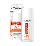 L’Oréal Crème Visage Revitalift Clinical Fluide Anti UV SPF 50+, 50 ml en flacon blanc et emballage boîte, offrant une qualité premium à un prix pas cher.