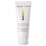 Un tube de Nuhanciam Masque Unifiant Soin Pureté Éclat 75 ml sur fond blanc, comportant le logo de la marque et les détails du produit, mettant en valeur sa qualité reconnue.