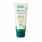 MKL Gel réparateur Aloe vera certifié BIO - 200 ml dans un tube blanc et vert avec bouchon rabattable, étiqueté hydratant et apaisant. Découvrez des soins de qualité du Sénégal à prix pas cher.