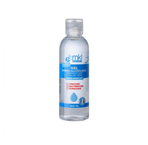 Flacon transparent de MKL Gel Hydroalcoolique Mains SANS PARFUM - 100 ML à l'aloe vera, 100 ml, non parfumé, disponible à prix pas cher à Dakar, Sénégal.