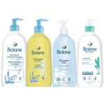 Découvrez quatre produits Biolane disponibles chez Univers Cosmetix : un nettoyant corps et cheveux bleu, un shampoing doux jaune, une eau claire et un lait corps blanc. Profitez d'une haute qualité sans vous ruiner avec le Kit Bain et Toilette Bébé : Corps et Cheveux Biolane.
