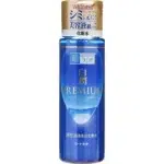 Un flacon bleu de Hada Labo Shirojyun Lotion Éclaircissant Premium Light 170 ml, contenant de l'acide hyaluronique de qualité supérieure, avec du texte japonais et un emballage de marque. dakar, Sénégal