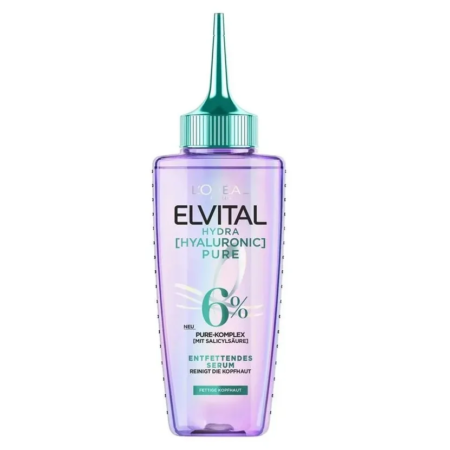 Flacon de L’Oréal Paris Elvital Sérum Hydra Hyaluronic Pure 102 ml avec un embout vert. dakar, Sénégal