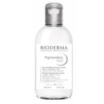 Un flacon transparent de Bioderma Pigmentbio H2O Eau Micellaire Éclaircissante, eau micellaire éclaircissante, 250 ml, dans la même série renommée que Bioderma - SÉBIUM H2O. dakar, Sénégal