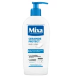 Un flacon de 250 ml de MIXA Hyalurogel Lait Corporel Hydratant Intense Sèches et Sensibles, doté d'une pompe et d'une étiquette bleues, formulé pour les peaux sèches et désormais enrichi d'une protection en céramides. dakar, Sénégal