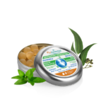 Boîte de Puressentiel Gommes Menthe-Eucalyptus Respiratoire Apaisant pour la gorge 40 g, entourée de feuilles de menthe fraîche et d'aloe vera. dakar, Sénégal