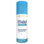 Un déodorant Etiaxil Anti Transpirant 48H Pieds en bombe de 100 ml avec bouchon bleu offre une protection anti-transpirante pour les peaux et les pieds sensibles jusqu'à 48 heures.