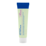 Un tube de Good Molecules Crème Hydratante Légère Non Grasse Et Base 100ml avec un bouchon bleu et un corps vert clair, debout.