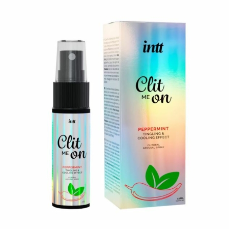 Un flacon et une boîte élégants de INTT Spray "Gorge Profonde Deep Throat More Pleasure" 12 ml, parfaits pour une sensation revigorante.