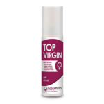 Un flacon de 60 ml de Labophyto Top Virgin Gel Féminin Raffermissant et Tonifiant, orné d'une étiquette marron et blanche.