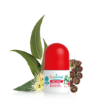 Le Roller Répulsif Bébé Anti-Pique 30 ml de Puressentiel est composé d'actifs végétaux et d'un bouchon rouge, niché parmi des feuilles et des fleurs. dakar, Sénégal