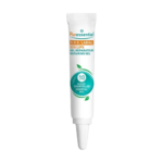 Tube de PURESSENTIEL Gel Réparateur SOS Labial 5 ml, contenant 10 huiles essentielles, avec un bouchon blanc et une étiquette aux couleurs orange, blanc et vert.