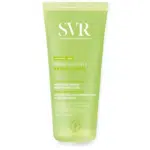 Un tube vert de Svr Sebiaclear Crème Lavante Anti Imperfections Sans Parfum 200 ml, étiqueté anti-sécheresse, anti-imperfections et hydratant.