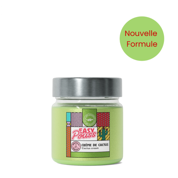 Un pot de 200 ml de Easy Pouss Crème de Cactus avec un couvercle vert et une étiquette affichant « Nouvelle Formule ». dakar, Sénégal