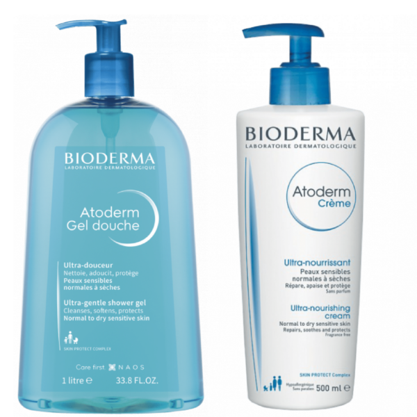 Bioderma Duo Hydratation ATODERM Gel Douche + ATODERM Crème Ultra-Nourrissante