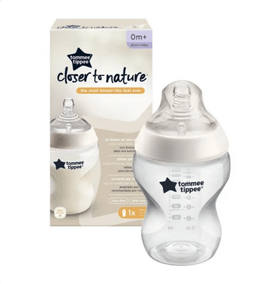 Tommee Tippee Biberon 0 Mois Closer to Nature Transparent 150 ml avec emballage