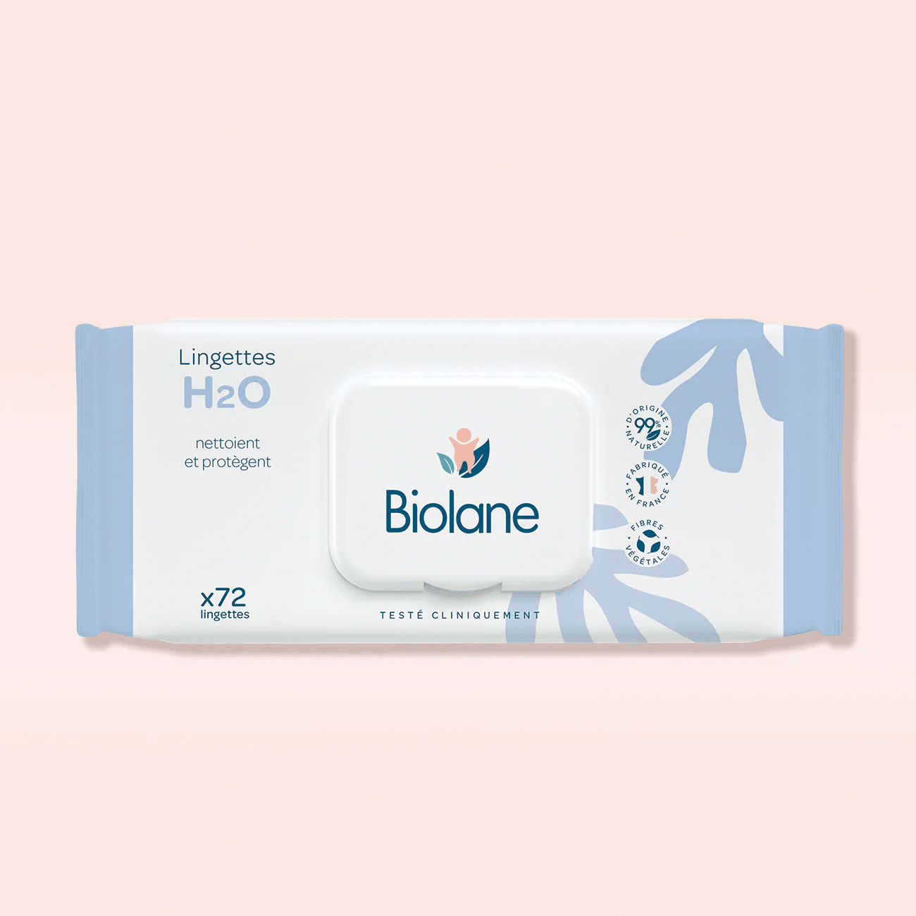 Pack de Lingettes Biolane Épaisses H2o Nettoie Et Protège 72 Lingettes de nettoyage et de protection