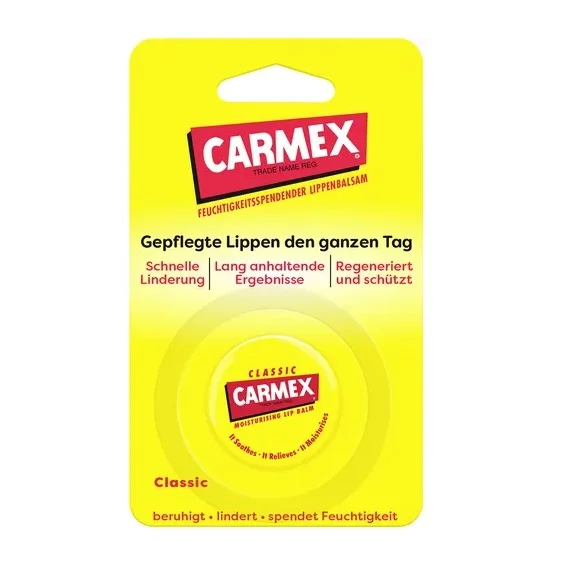 Carmex Pot classique de Soin des Lèvres en emballage jaune de 7