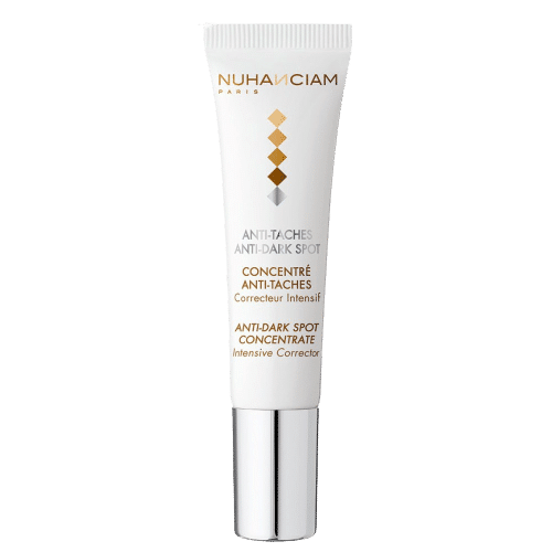 Nuhanciam Concentré Anti-Taches Correcteur Intensif Tube de 15 ml au design blanc et or