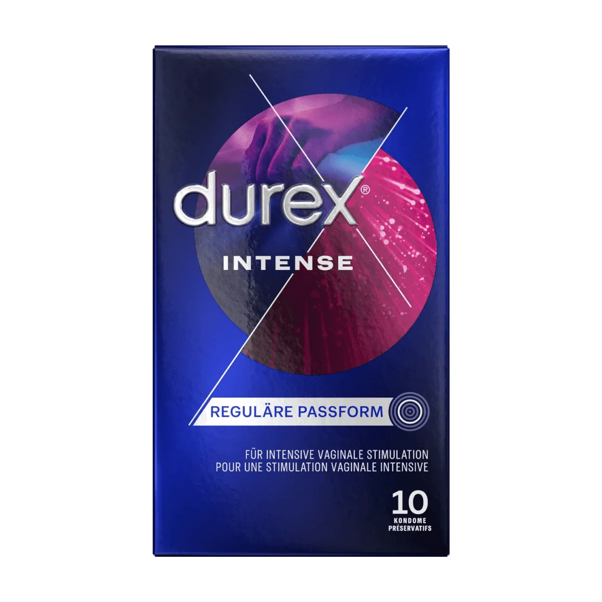 Une boîte de 10 préservatifs Durex Préservatifs Intense Largeur 56 mm