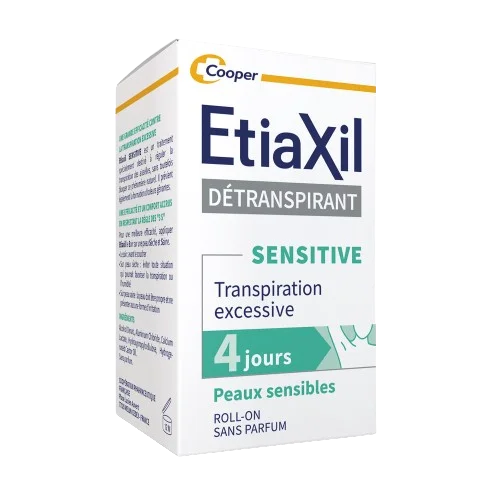 Coffret Etiaxil Détranspirant Peaux Sensibles Aisselles Traitement Transpiration Excessive 15 ml pour la transpiration excessive