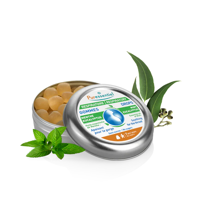 Boîte de Puressentiel Gommes Menthe-Eucalyptus Respiratoire Apaisant pour la gorge 40 g