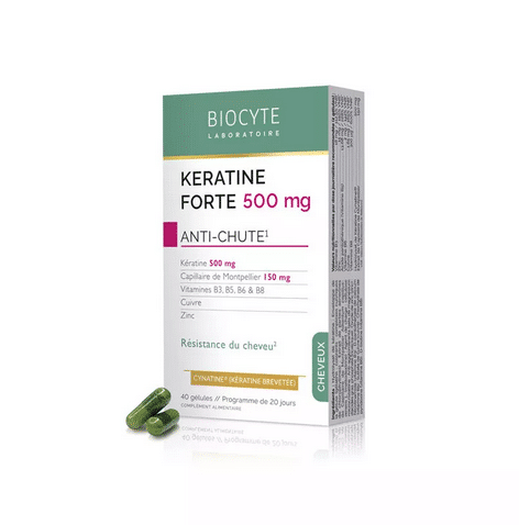 Boîte de Biocyte Kératine Forte Anti-Chute 500 mg d'Univers Cosmetix