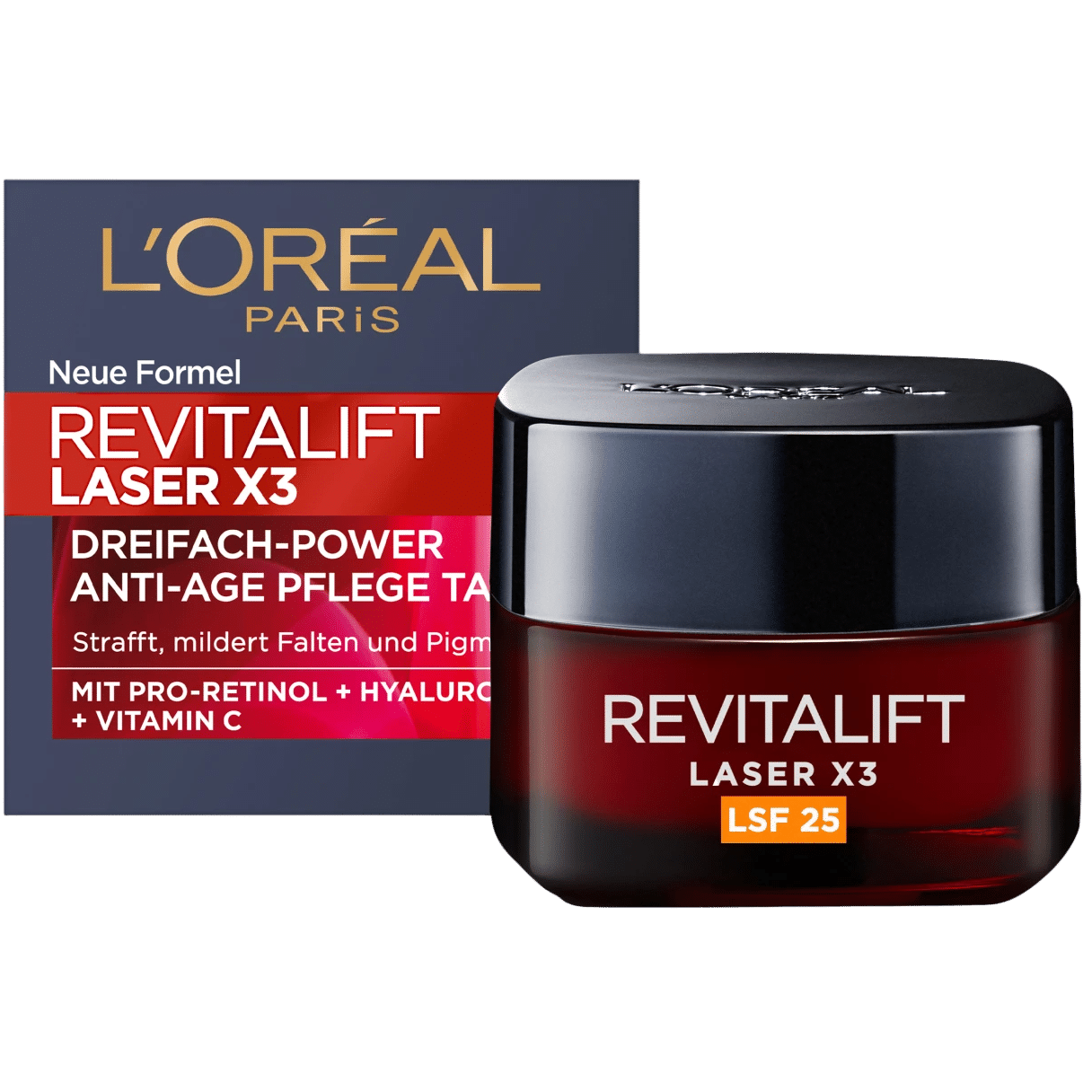 L'Oréal Crème Spf25 Jour Visage Anti-Rides Profond Revitalift Laser emballage 50 ml