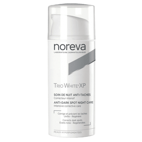 Flacon blanc de Noreva Trio White XP Soin Intensif de Nuit Anti-Taches 30 ml