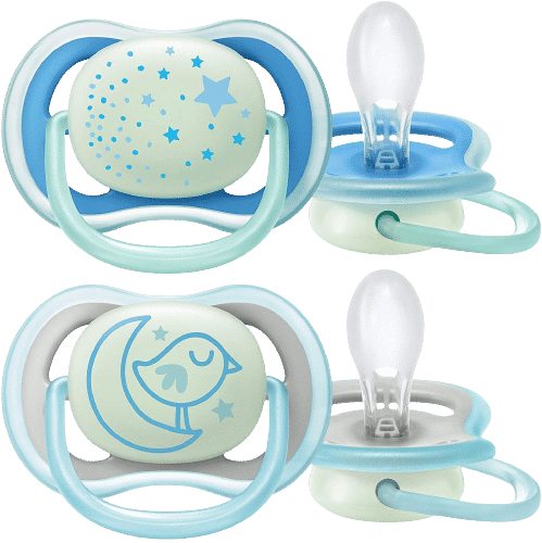 Deux sucettes bébé Philips Avent Sucette Ultra Air Nuit avec Panneau Lumineux 2 Pièces (Age