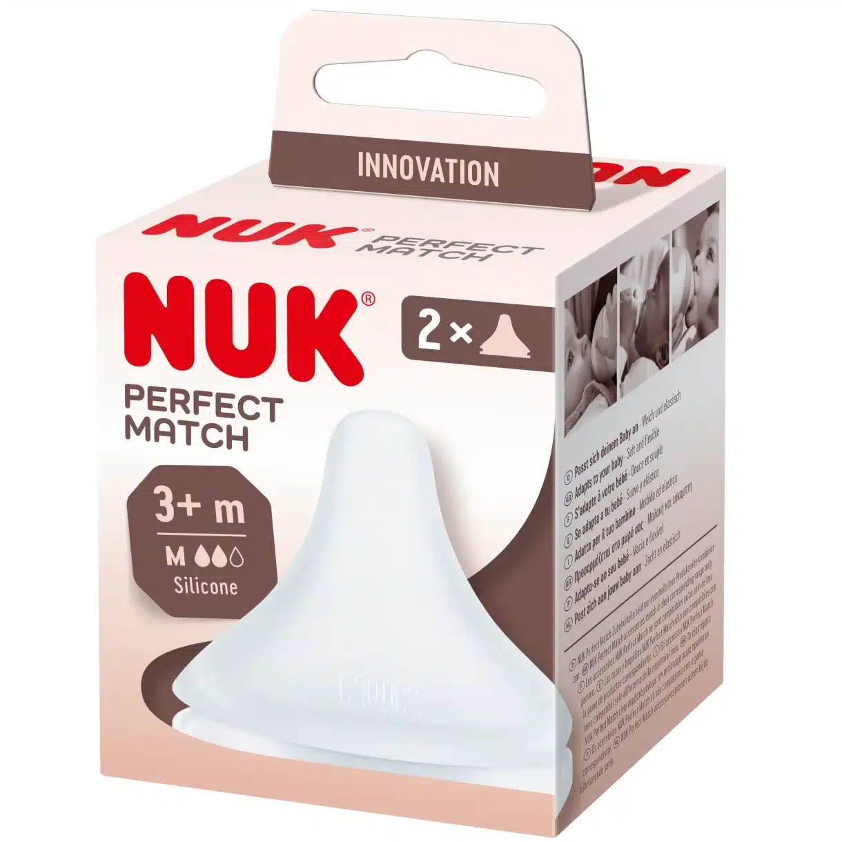 Boîte de NUK Tètine Perfect Match en Silicone Souple à partir de 3 Mois