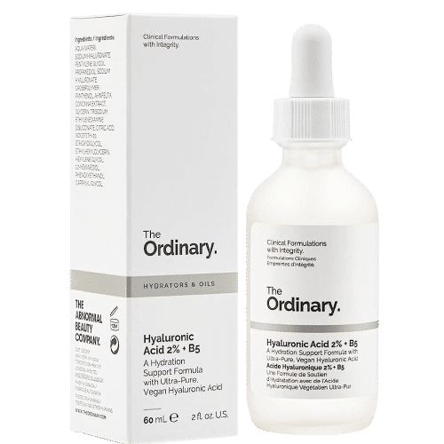 Un flacon de The Ordinary Acide Hyaluronique 2% + B5 Sérum Hydratant 60 ml