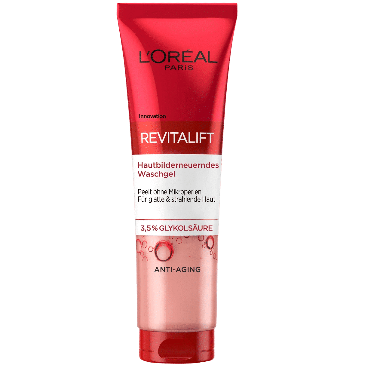 L’Oréal Paris Revitalift Glycolic Gel Nettoyant Exfoliant 150ml avec emballage rouge et blanc