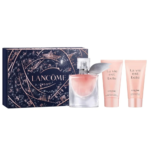 Le Coffret La Vie Est Belle de Lancome comprend un flacon de parfum « La Vie Est Belle » doté d'un bouchon en forme de feuille, ainsi que deux tubes roses de lotion pour le corps assortis. Ce ravissant coffret est élégamment présenté dans un coffret bleu marine décoratif aux motifs complexes, mettant en valeur l'attrait de l'Eau de Parfum La Nuit Trésor. Dakar