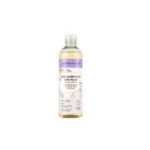 Un flacon translucide d'Aroma Zone Base shampoing neutre sans palme 250 ml est doté d'un bouchon transparent et d'une étiquette violette et blanche avec du texte et des graphiques, suggérant le pouvoir nourrissant de son liquide de couleur claire. Dakar