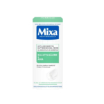 Une boîte de Mixa Gel-Crème Matifiant Anti-Déshydratation. À base d'acide salicylique et d'AHA, il est conçu pour les peaux grasses et sujettes aux imperfections. L'emballage est principalement blanc avec des touches de vert et de bleu. Dakar